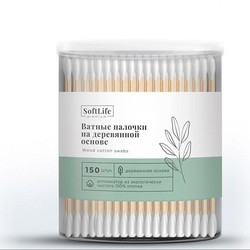 Палочки ватные Softlife Премиум на деревянной основе 150 шт.