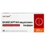 Олмесартан медоксомил Лекфарм, таблетки покрытые оболочкой пленочной 20 мг 30 шт