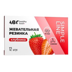 Жевательная резинка ABC healthy food 1.42 г клубника без сахара 12 шт.