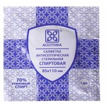Салфетка спиртовая, Асептика р. 85ммх110мм 1 шт антисептическая стерильная 70% этиловый спирт
