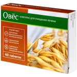 Овес комплекс для очищения печени, таблетки покрытые оболочкой 0.25 г 40 шт