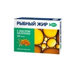 Рыбий жир омега-3, капсулы 0.3 г 100 шт с маслом облепихи