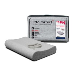 Подушка ортопедическая OrtoCorrect Классик Симпл M с эффектом памяти валик 11/9 см р. 58смх37см