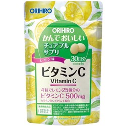Витамин С Orihiro в 4 таблетках - С 500 мг + В2 0.6 мг + Е 4 мг 120 шт. табл. 500 мг со вкусом лимона