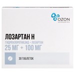 Лозартан Н, таблетки покрытые пленочной оболочкой 25 мг+100 мг 30 шт
