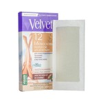 Восковые полоски для депиляции, Velvet (Вельвет) 12 шт для плохо поддающихся удалению коротких и жестких волос (область подмышек руки ноги бикини) масло какао и оливы