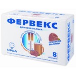 Фервекс, порошок для приготовления раствора для приема внутрь 500 мг+25 мг+200 мг 12.75 г 8 шт малиновый с сахаром пакетики