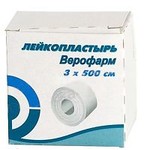 Лейкопластырь фиксирующий, р. 3смх500см 1 шт картон. уп.