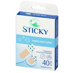 Пластырь Sticky влагостойкий невидимый набор 40 шт.