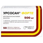 Урсосан форте, таблетки покрытые пленочной оболочкой 500 мг 50 шт
