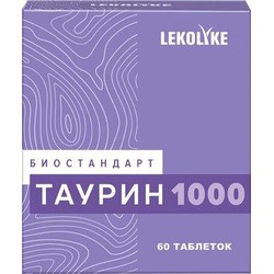 Биостандарт Таурин 1000 мг Lekolike (суточная доза 2 таблетки = 1000 мг) 60 шт. табл. 500 мг / 600 мг