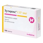 Эутирокс, таблетки 137 мкг 100 шт