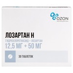 Лозартан Н, таблетки покрытые пленочной оболочкой 12.5 мг + 50 мг 30 шт