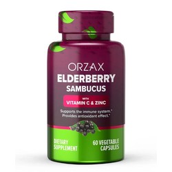 Черная бузина с витамином С и цинком Orzax 60 шт. капс. 584.5 мг