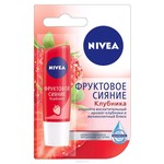 Бальзам для губ, Nivea (Нивея) 4.8 г Фруктовое сияние клубника