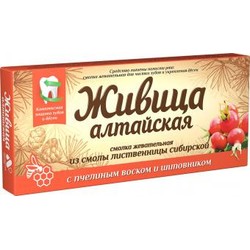 Смолка жевательная Живица Алтайская лиственничная с пчелиным воском и шиповником 4 шт. 0.8 г