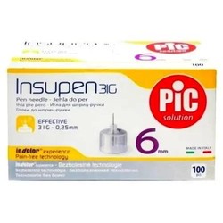 Игла стерильная одноразовая для шприц-ручек Insupen р. 31G 1/4 (0.25ммх6мм) 100 шт.