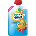 Пюре, Фрутоняня 90 г витаминный салатик яблоко шиповник клюква витамин С дой-пак