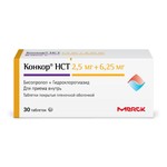 Конкор НСТ, таблетки покрытые оболочкой пленочной 2.5 мг+6.25 мг 30 шт