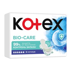 Прокладки женские Kotex ночные Био-Кэа 6 шт.