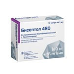 Бисептол 480, концентрат для приготовления раствора для инфузий (80 мг+16 мг)/мл 5 мл 10 шт ампулы