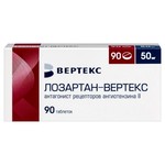 Лозартан-Вертекс, таблетки покрытые пленочной оболочкой 50 мг 90 шт