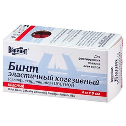 Бинт эластичный когезивный Вариант самофиксирующийся цветной р. 4мх8см 1 шт.