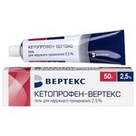 Кетопрофен-ВЕРТЕКС, гель для наружного применения 2.5% 50 г 1 шт туба