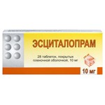 Эсциталопрам, таблетки покрытые пленочной оболочкой 10 мг 28 шт