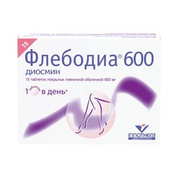 Флебодиа 600 табл. п/о пленочной 600 мг 15 шт.