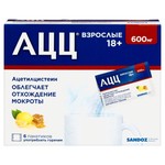 АЦЦ, порошок для приготовления раствора для приема внутрь 600 мг 3 г 6 шт мед и лимон
