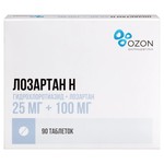 Лозартан Н, таблетки покрытые пленочной оболочкой 25 мг+100 мг 90 шт