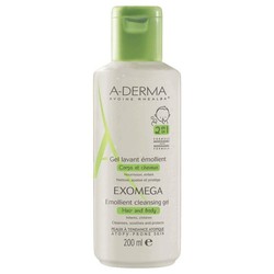 Гель для волос и тела A-Derma Экзомега смягчающий очищающий 2 в 1 200 мл