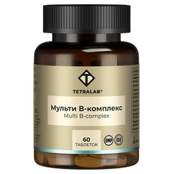 Мульти В-комплекс Tetralab для нервной системы волос и ногтей 60 шт. табл. п/о 520 мг