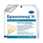 Повязка стерильная мазевая, branolind n (Бранолинд Н) р. 7.5смх10см 1 шт арт. 492343/492348/492350 с перуанским бальзамом
