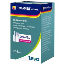 Сумамед форте пор. д/сусп. д/приема внутрь 200 мг/5 мл 35.573 г 37.5 мл 1 шт.