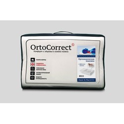 Подушка ортопедическая OrtoCorrect Классик XL плюс с эффектом памяти валик 12/14 см р. 58смх38см