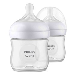 Бутылочка для кормления полипропилен 2 шт. Philips Avent Нейчерал Респонс из полипропилена с силиконовой соской медленный поток 0 мес 125 мл SCY900/02