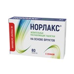 Норлакс, GreenSide (ГринСайд) таблетки 500 мг 80 шт БАД жевательные послабляющие таблетки на основе фруктов с сенной