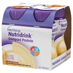 Смесь для энтерального питания жидкая 125 мл 4 шт. Nutridrink компакт протеин согревающий имбирь и тропические фрукты