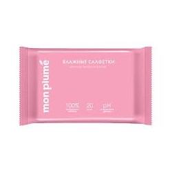 Салфетки влажные для интимной гигиены Mon Plume для чувствительной  кожи 20 шт.