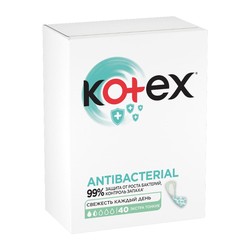 Прокладки женские ежедневные Kotex Антибактериал экстра тонкие 40 шт.