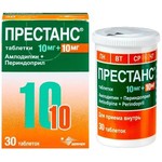 Престанс, таблетки 10 мг+10 мг 30 шт (амлодипин 10 мг + периндоприл 10 мг)