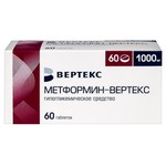 Метформин-Вертекс, таблетки покрытые пленочной оболочкой 1000 мг 60 шт