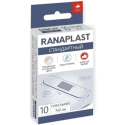 Пластырь Ranaplast стандартный водостойкий на полимерной основе р. 7х2 см 10 шт.