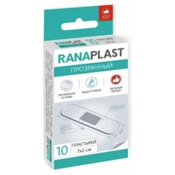 Пластырь Ranaplast прозрачный водостойкий на полимерной основе р. 7х2 см 10 шт.