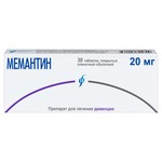 Мемантин, таблетки покрытые оболочкой пленочной 20 мг 30 шт