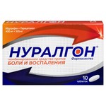 Нуралгон Фармасинтез, таблетки покрытые оболочкой пленочной 400 мг+325 мг 10 шт