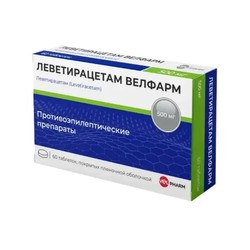 Леветирацетам Велфарм табл. п/о пленочной 500 мг 60 шт.
