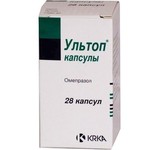 Ультоп, капсулы кишечнорастворимые 40 мг 28 шт флакон